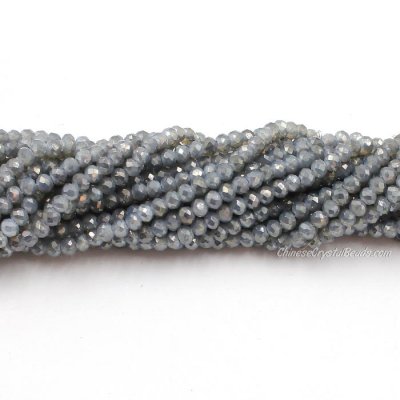 130 beads 3x4mm crystal rondelle beads opal gray light