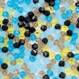 AAA 4mm mix bicone crystal beads, Bag of 50, Starry Night