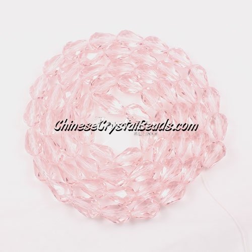 25Pcs 8x12mm Chinese Crystal Teardrop Beads, pink