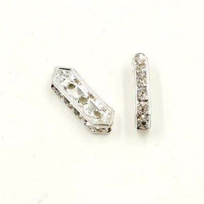 50pcs rhombus crystal spacer beads, 5x16mm, 3 hole