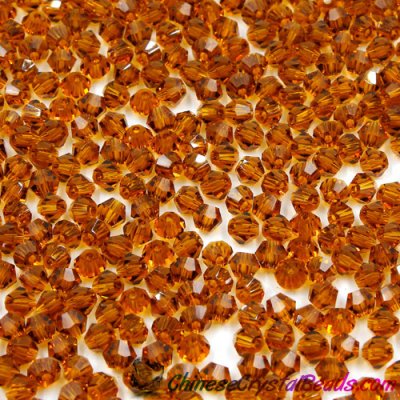 700pcs Chinese Crystal 4mm Bicone Beads, smoked topaz, AAA quality