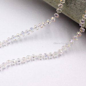 95Pcs 4x6mm angular crystal beads clear AB 4