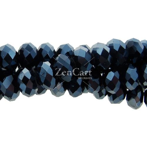 Chinese Crystal Long Rondelle Strand, 6x8mm, Gun Metal , about 72 beads