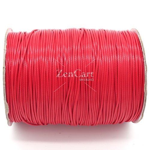 1mm, 1.5mm, 2mm Round Waxed Polyester Cord Thread, crimson