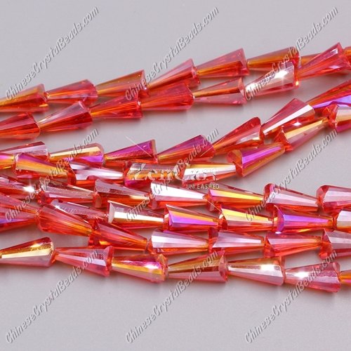 6x12mm Chinese Artemis Crystal beads light siam AB, per pkg of 20pcs