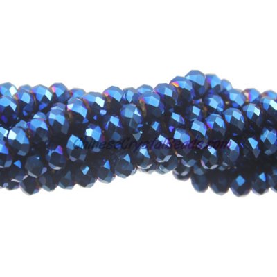 130Pcs 3x4mm Chinese rondelle crystal beads, Blue light, 3x4mm