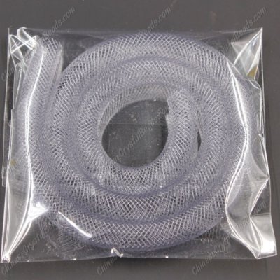 DIY Mesh Bracelet soft nylon fishnet tube, gray, width:8mm, 40cm