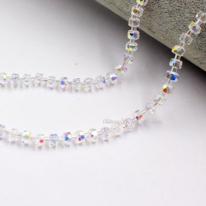 95Pcs 4x6mm angular crystal beads clear new AB