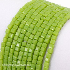 2x2mm cube crytsal beads, opaque ovile, 180pcs
