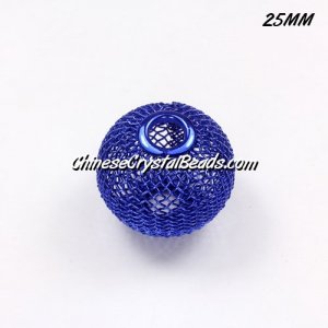25mm Sapphire Mesh Bead, Basketball Wives, 10 pieces