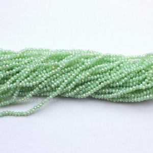10 strands 2x3mm chinese crystal rondelle beads light green AB jade about 1700pcs