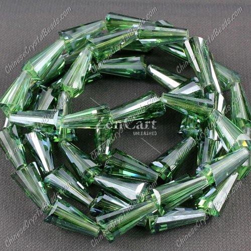 20pcs 8x15mm Chinese Artemis crystal beads strand green satin