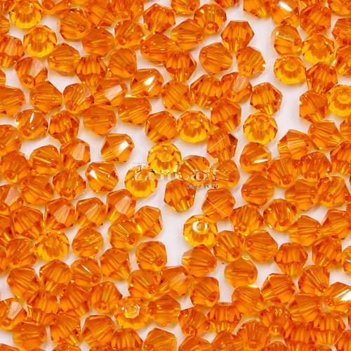 700pcs Chinese Crystal 4mm Bicone Beads,orange, AAA quality