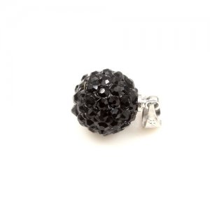 Crystal Disco beads charms black 10mm, 1pcs