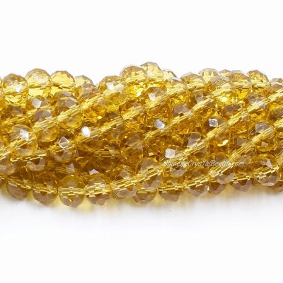 70 pieces 8x10mm Crystal Rondelle Bead,Lt. Amber