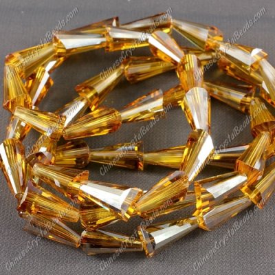 20pcs 8x15mm Chinese Artemis crystal beads strand amber satin