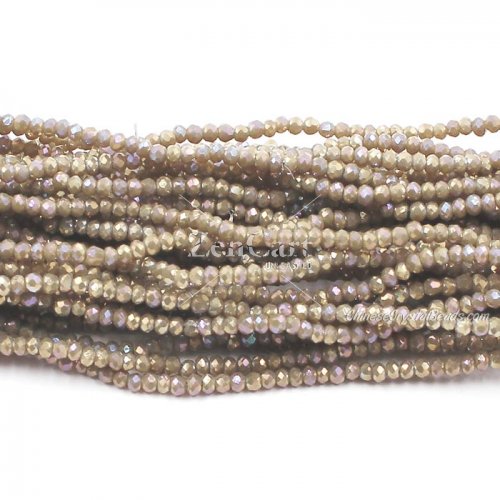 1.7x2.5mm Chinese Crystal Rondelle Beads, Opaque Khaki AB, 190pcs