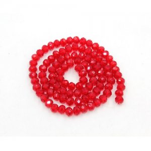 130Pcs 3x4mm Chinese Siam Crystal Rondelle beads