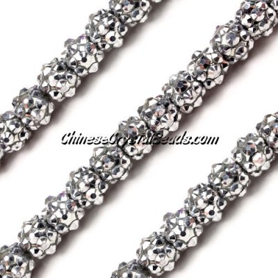 Chinese Crystal Disco Bead Acrylic silver 8mminside, 30 beads