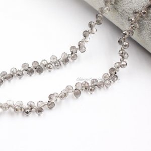 98 beads 6mm Strawberry Crystal Beads, Silver Shade