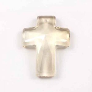 crystal cross pendant, 30x40mm, gold show, hole: 1.5mm