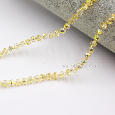 95Pcs 4x6mm angular crystal beads yellow new AB