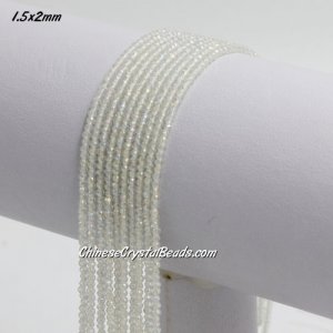 210Pcs 1.5x2mm rondelle crystal beads, lt yellow AB, with Polyester thread