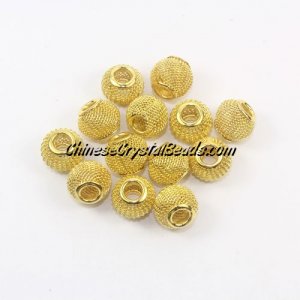 gold Mesh Bead, Basketball Wives, 12mm, 10 pieces