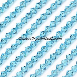 Chinese Crystal Bicone bead strand, 6mm, Aqua, about 50 beads