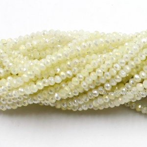 10 strands 2x3mm chinese crystal rondelle beads lt. yellow jade AB about 1700pcs