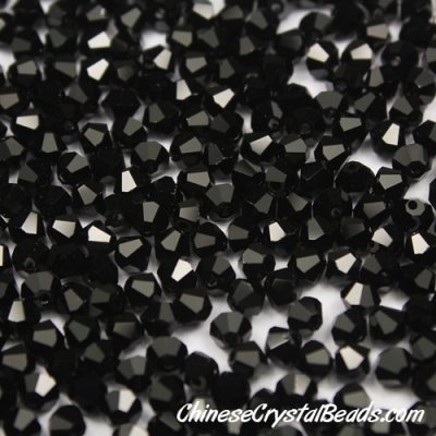 700pcs Chinese Crystal 4mm Bicone Beads, black, AAA quality