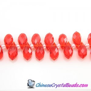 Chinese Crystal Teardrop Beads, siam,red, 6x12mm, 20 beads
