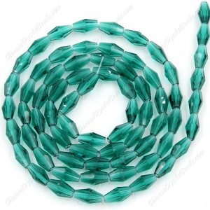 4x8mm crystal bicone beads, emerald, about 72 beads per strand
