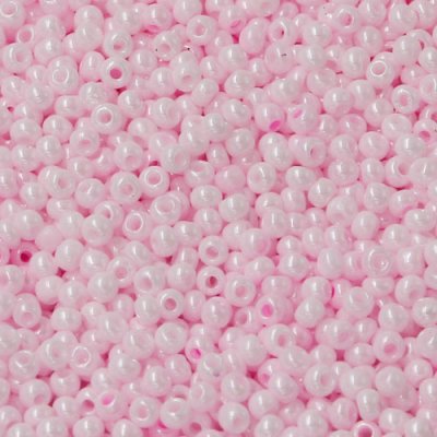 1.8mm AAA round seed beads 13/0, Pearl luster pink, #P01, approx. 30 gram bag
