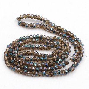 10 strands 2x3mm chinese crystal rondelle beads Opaque Smoke half green light about 1700pcs