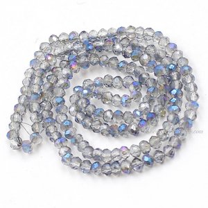10 strands 2x3mm chinese crystal rondelle beads half blue light about 1700pcs