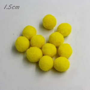 50Pcs 15mm Craft Fluffy Pom Poms Bobble ball, yellow color