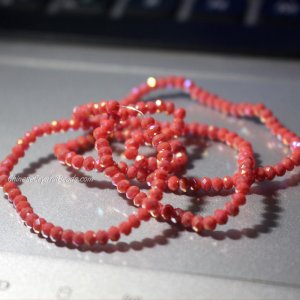 10 strands 2x3mm chinese crystal rondelle beads opaque Coral AB about 1700pcs