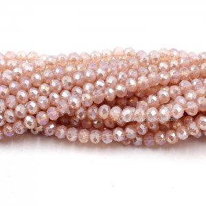 4x6mm Opal Rosaline AB2 Chinese Crystal Rondelle Beads about 95 beads