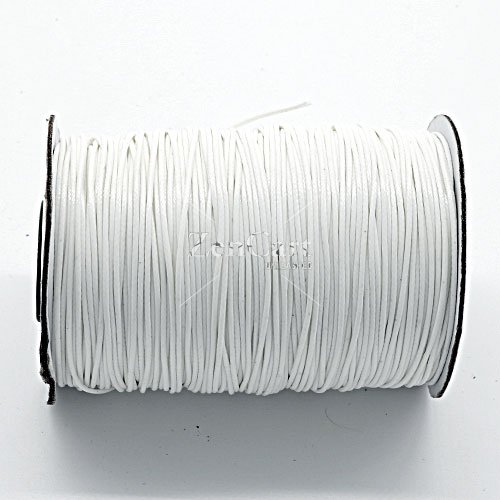 1mm, 1.5mm, 2mm Round Waxed Polyester Cord Thread, snow