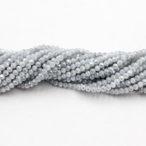 130 beads 3x4mm crystal rondelle beads Opaque Gray And Blue light