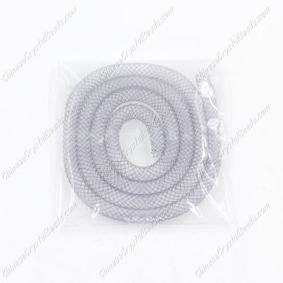 DIY Mesh Bracelet soft nylon fishnet tube, gray, width:4mm, 40cm