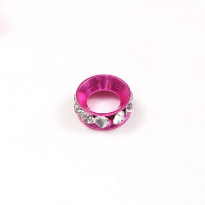 12mm copper baking finish Rondelle spacer,7mm hole, fuchsia, 1 piece