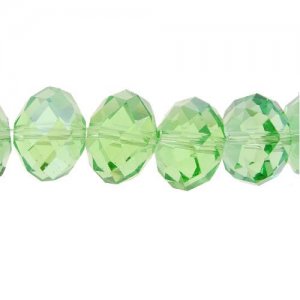 Chinese Crystal Rondelle Bead Strand, lime green, 12x16mm ,10 beads