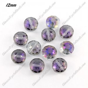 crystal #frosted sunflower pendant, purple light, 8x12x12mm, sold per pkg of 12pcs