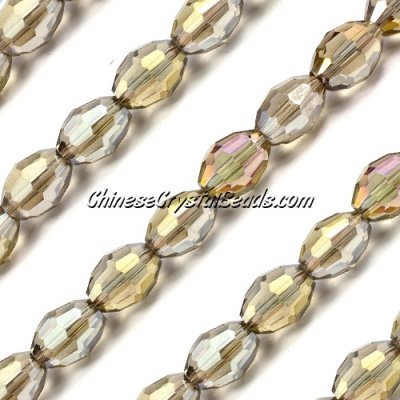 Chinese Crystal Faceted Barrel Strand, Smoke AB, 10x13mm, 20 beads