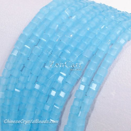 2x2mm cube crytsal beads, lt aqua, 180pcs