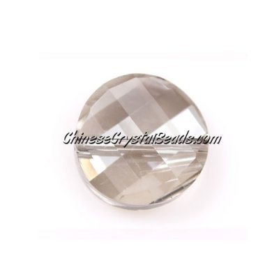 Chinese Crystal Twist Bead, 18mm, Crystal Silver Shade, 10 beads
