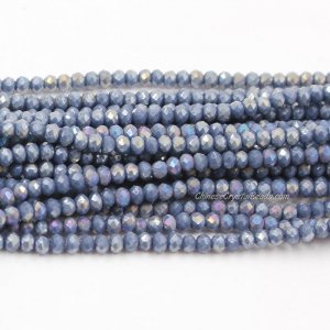 130Pcs 2.5x3.5mm Chinese Crystal Rondelle Beads, gray Sapphire AB