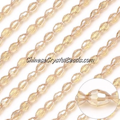 Chinese Barrel Shaped crystal beads,G.Champagne AB, 4X6MM, 50 Beads